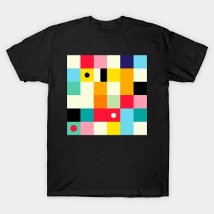 Geometric Bauhaus Pattern | Retro Arcade Video Game | Abstract Shapes T-Shirt